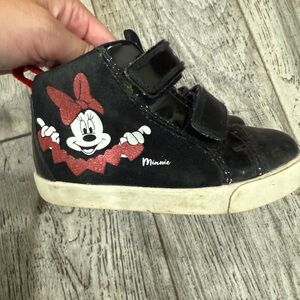 Geox Minnie Mouse Black Red Kids Shoes size 6.5